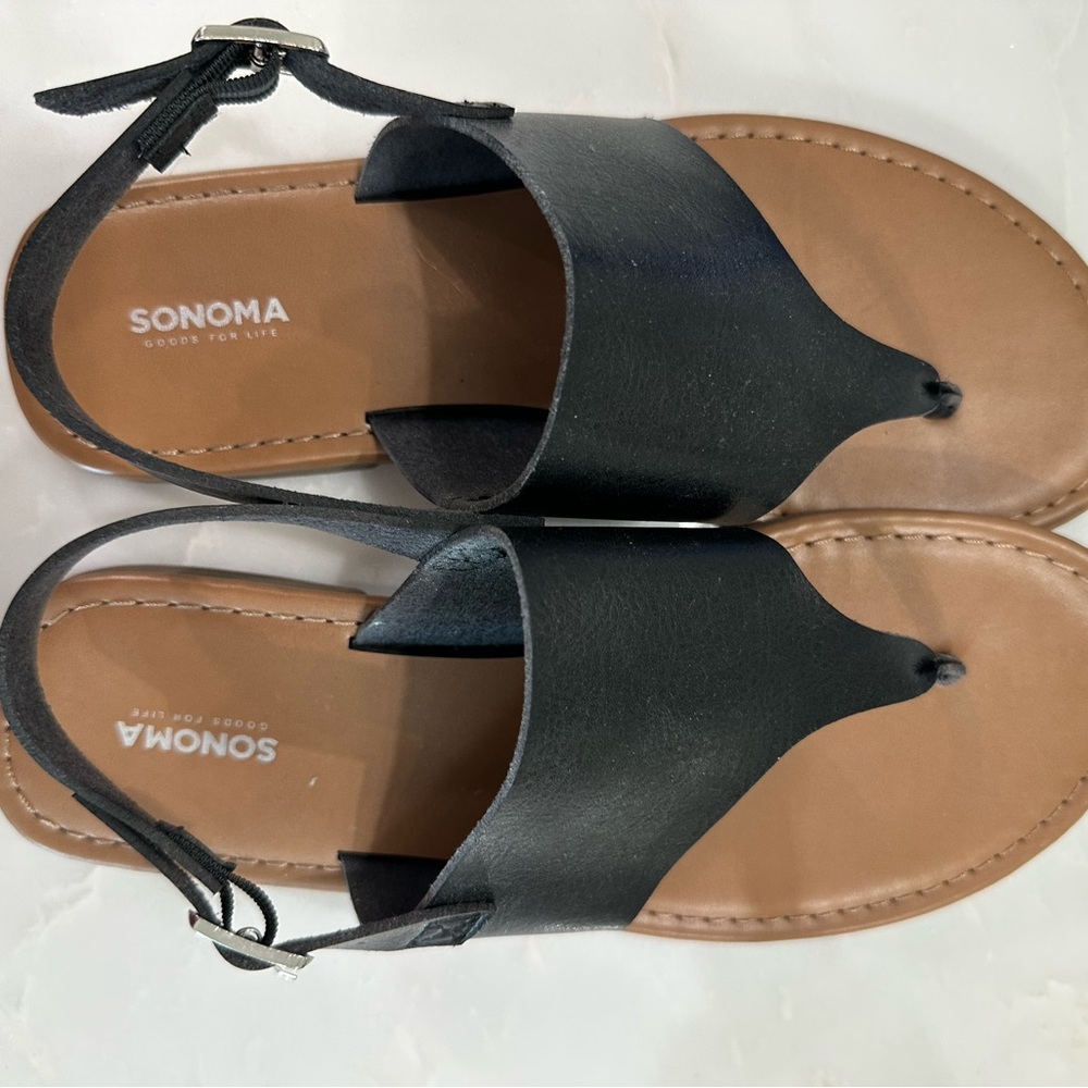 2 pairs of total sandals.  I pair Sonoma Black and 1 pair Tan Sandals